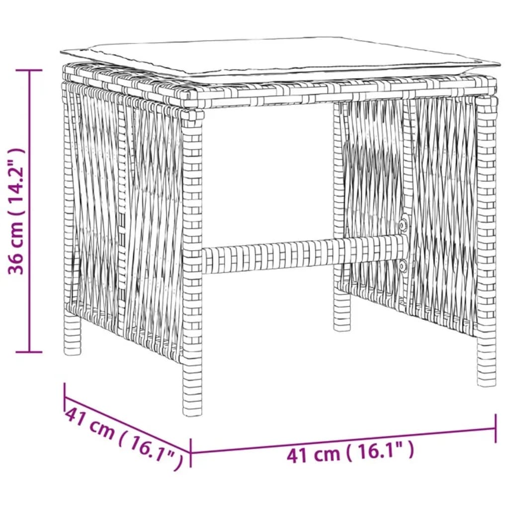 Tuinkrukken Kussens 41X41X36 Cm Poly Rattan