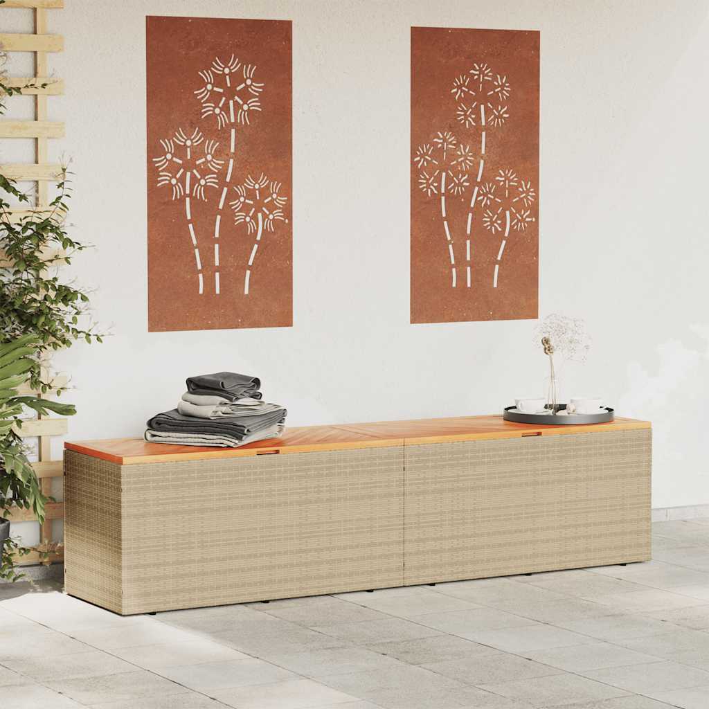 Tuinbox Poly Rattan En Acaciahout