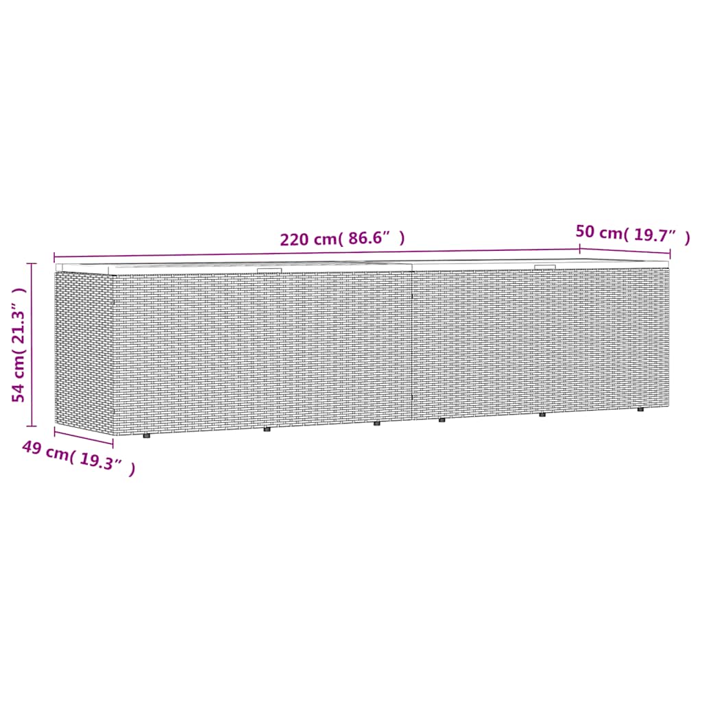 Tuinbox Poly Rattan En Acaciahout