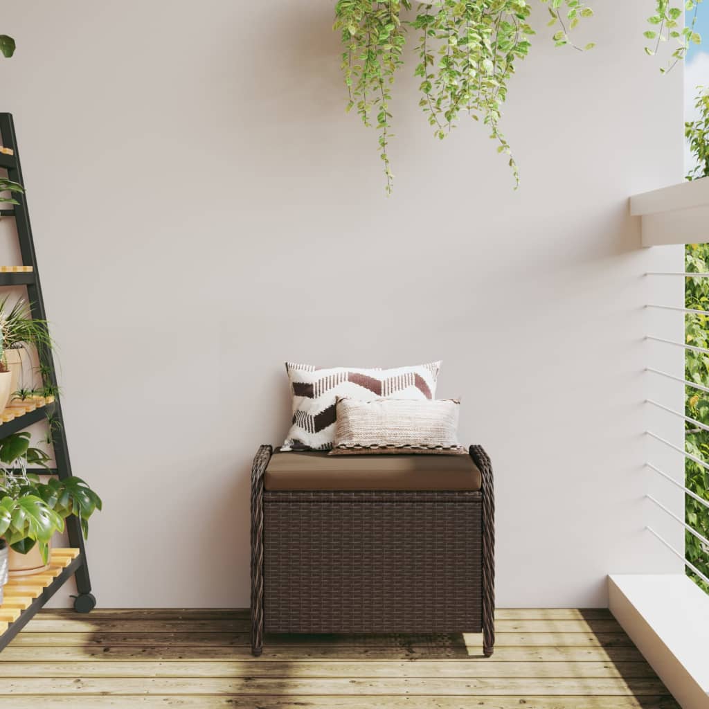 Tuinkruk Met Kussen 58X46X46 Cm Poly Rattan