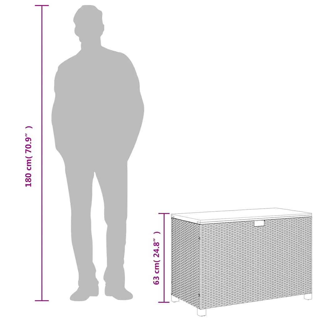 Tuinbox Poly Rattan En Acaciahout