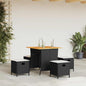 5-Delige Tuinset Met Kussens Poly Rattan