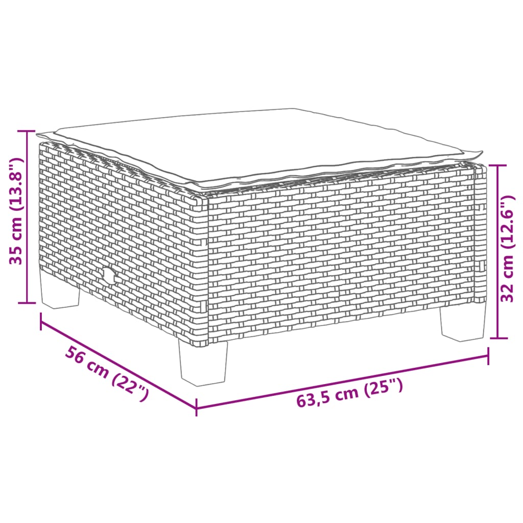 Tuinkruk Met Kussen 63,5X56X32 Cm Poly Rattan