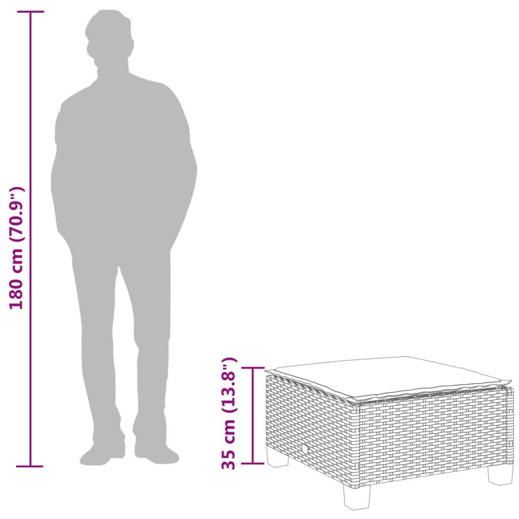 Tuinkruk Met Kussen 63,5X56X32 Cm Poly Rattan