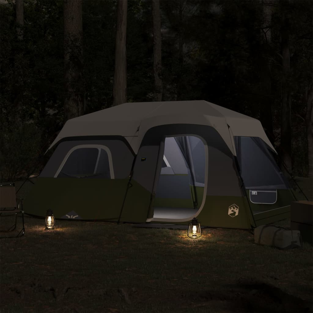 Tent 9-Persoons Waterdicht Met Led Lichtblauw