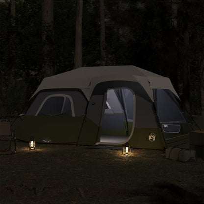 Tent 9-Persoons Waterdicht Met Led Lichtblauw