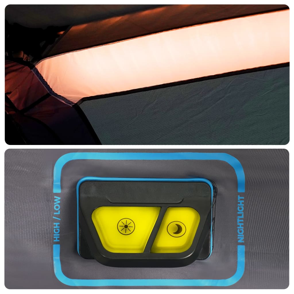 Tent 9-Persoons Waterdicht Met Led Lichtblauw