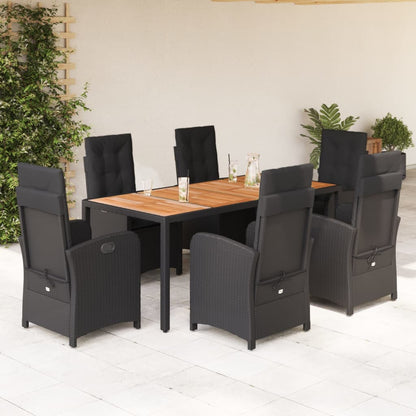 9-Delige Tuinset Poly Rattan Zwart