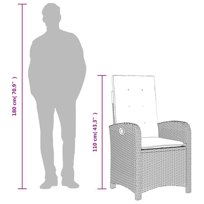 9-Delige Tuinset Poly Rattan Zwart