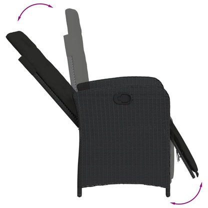 9-Delige Tuinset Poly Rattan Zwart