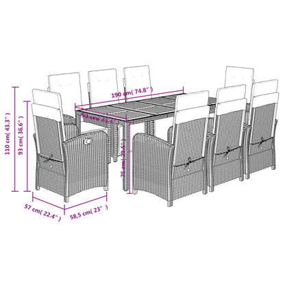 9-Delige Tuinset Poly Rattan
