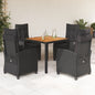 7-Delige Tuinset Met Kussens Poly Rattan Zwart