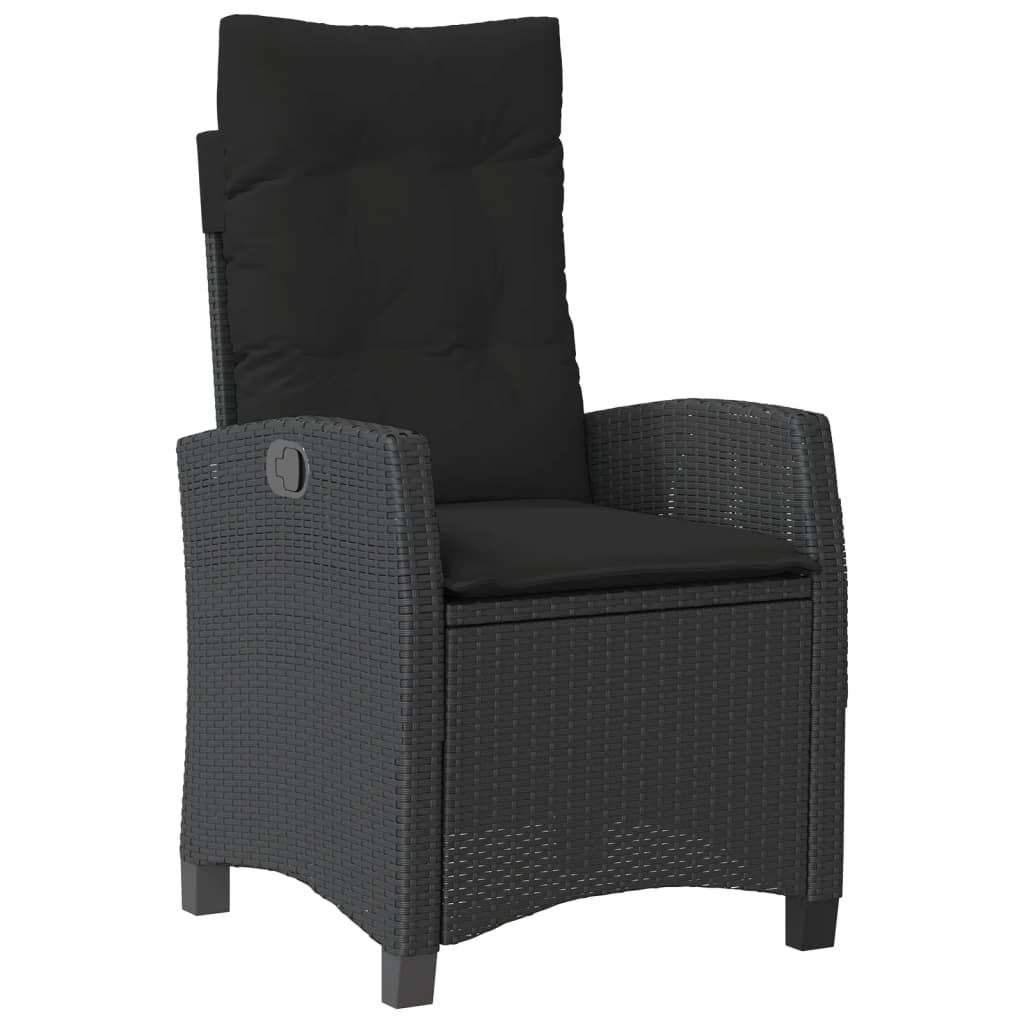7-Delige Tuinset Met Kussens Poly Rattan Zwart