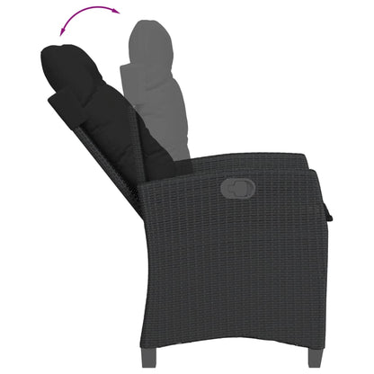 7-Delige Tuinset Met Kussens Poly Rattan Zwart