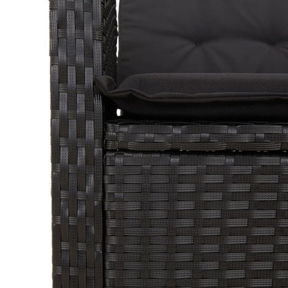 7-Delige Tuinset Met Kussens Poly Rattan Zwart