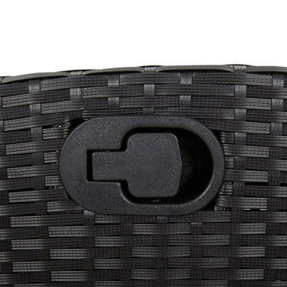 7-Delige Tuinset Met Kussens Poly Rattan Zwart