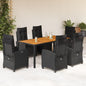 7-Delige Tuinset Met Kussens Poly Rattan Zwart