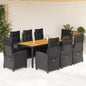 7-Delige Tuinset Met Kussens Poly Rattan Zwart