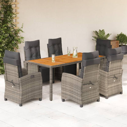 7-Delige Tuinset Met Kussens Poly Rattan