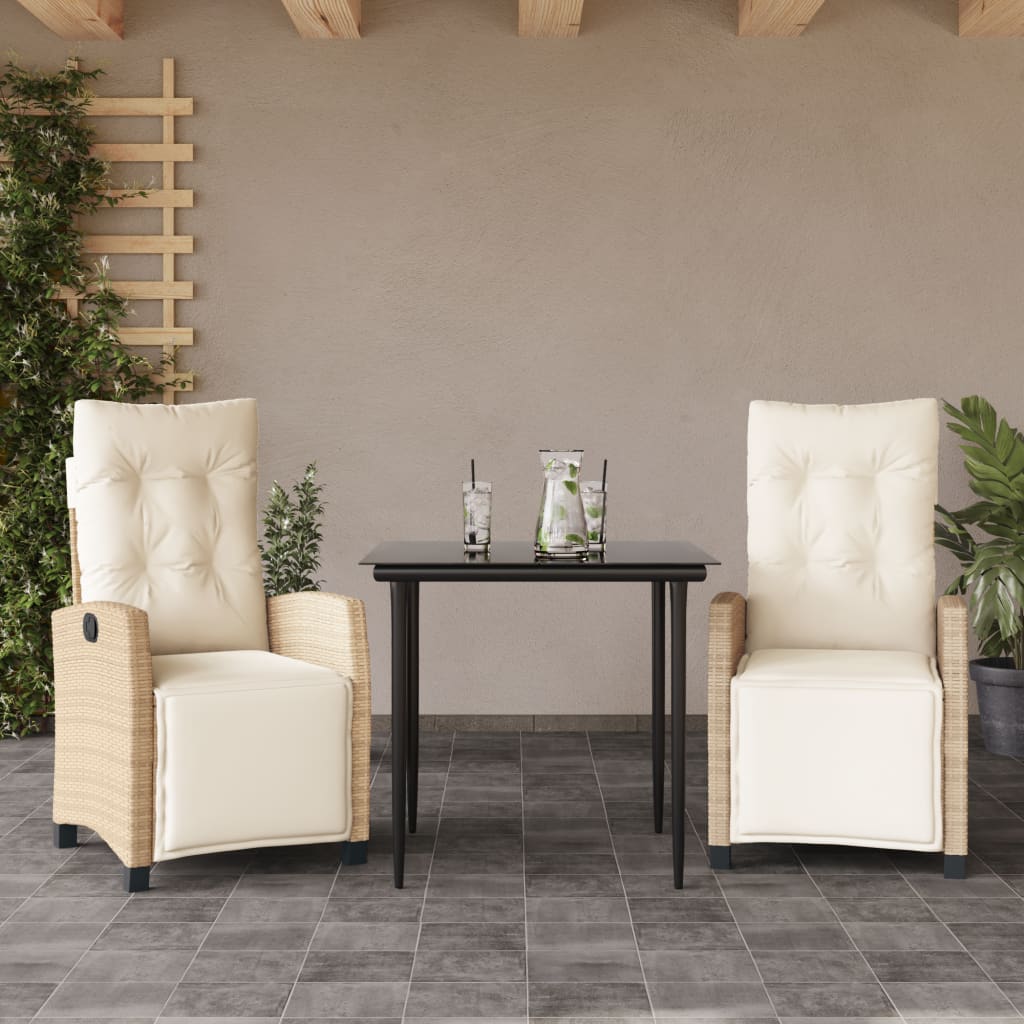 7-Delige Tuinset Met Kussens Poly Rattan Beige