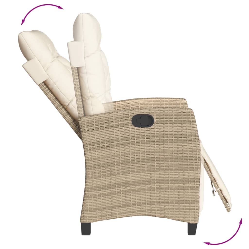 7-Delige Tuinset Met Kussens Poly Rattan Beige