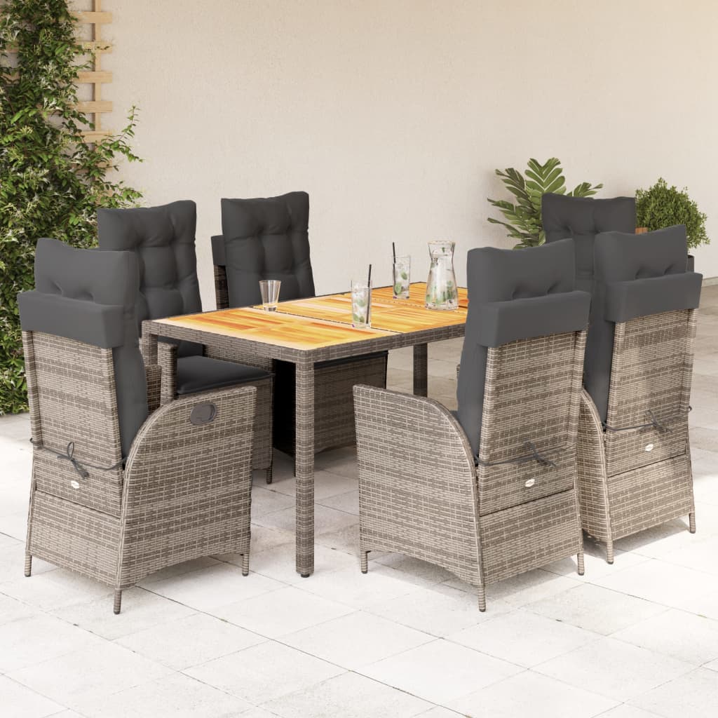 7-Delige Tuinset Met Kussens Poly Rattan