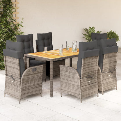7-Delige Tuinset Met Kussens Poly Rattan