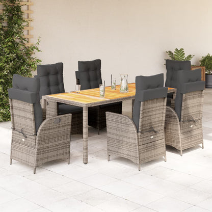 7-Delige Tuinset Met Kussens Poly Rattan