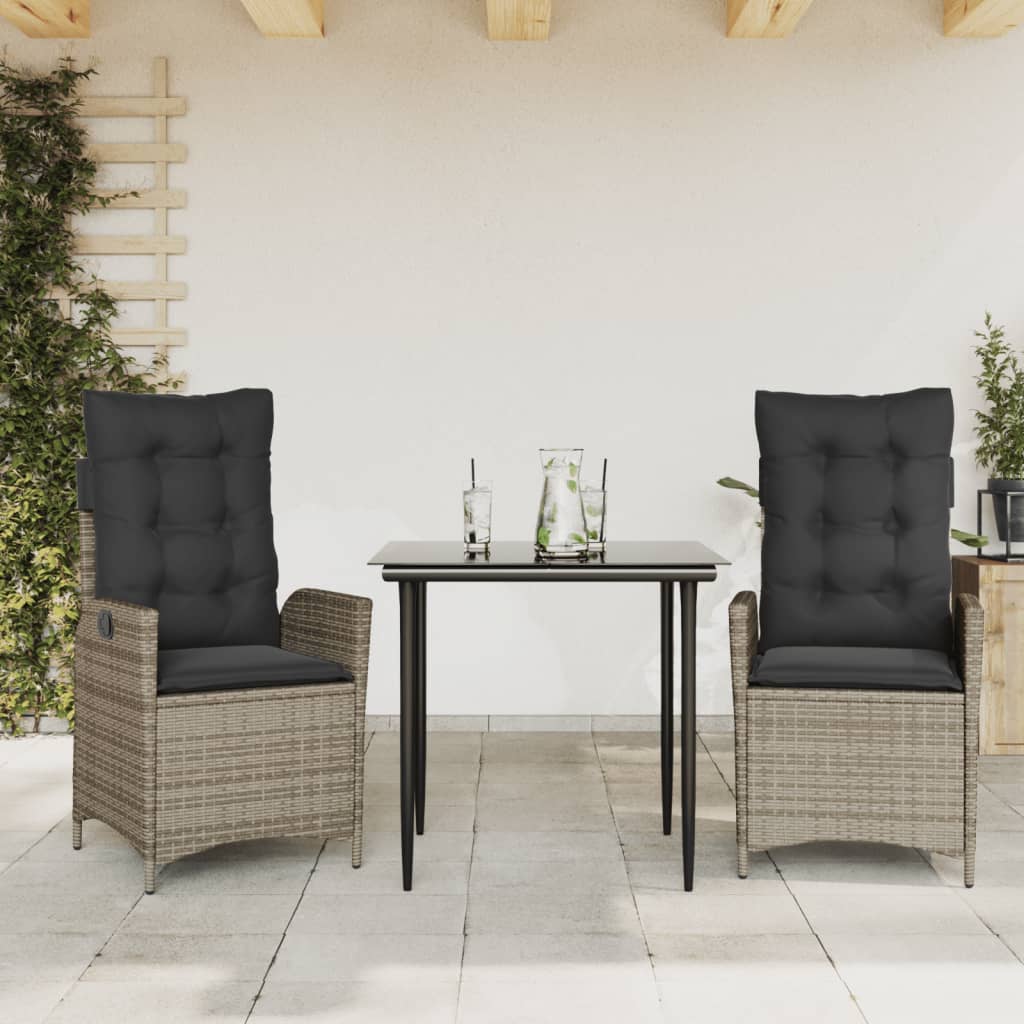 5-Delige Tuinset Met Kussens Poly Rattan Grijs
