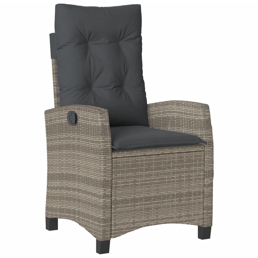 5-Delige Tuinset Met Kussens Poly Rattan Grijs