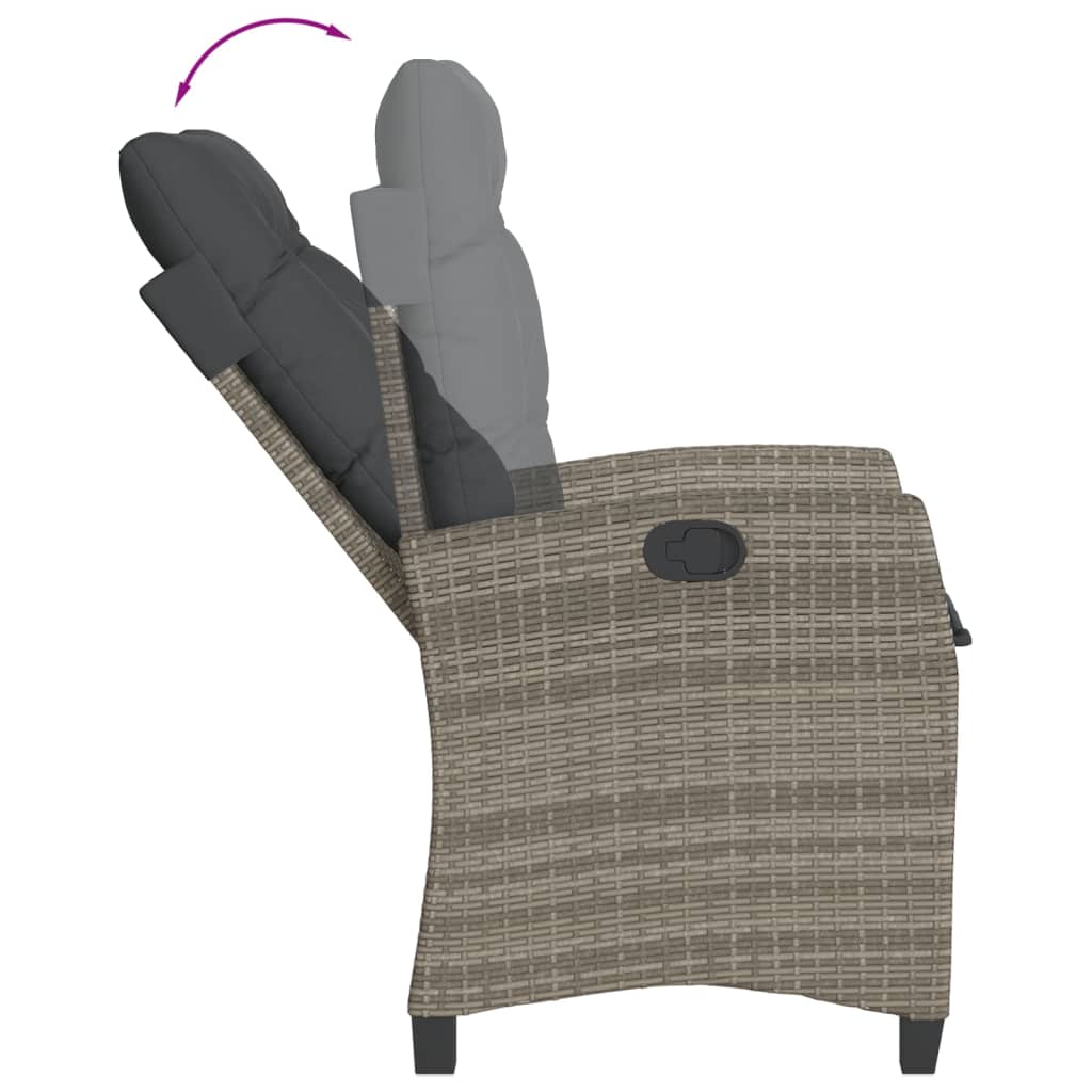 5-Delige Tuinset Met Kussens Poly Rattan Grijs