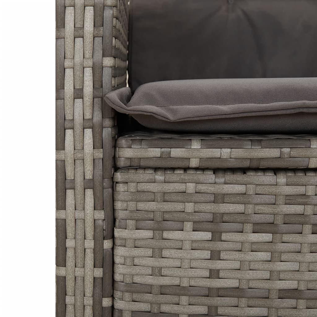5-Delige Tuinset Met Kussens Poly Rattan Grijs