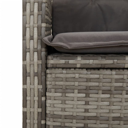 5-Delige Tuinset Met Kussens Poly Rattan Grijs