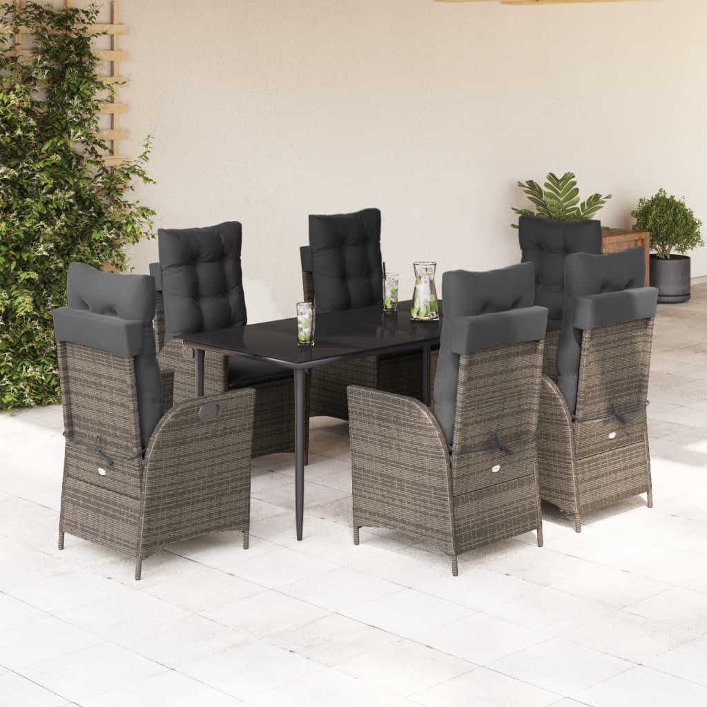 5-Delige Tuinset Met Kussens Poly Rattan Grijs