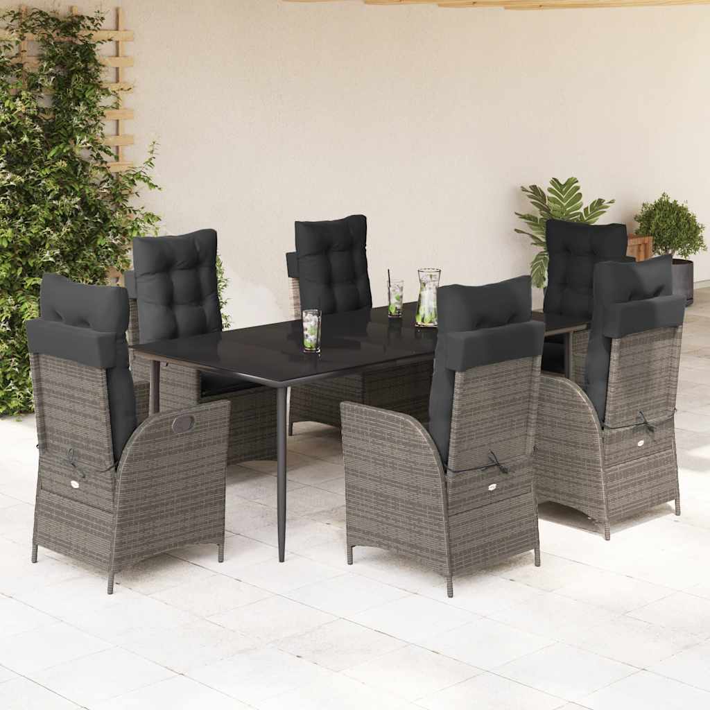 5-Delige Tuinset Met Kussens Poly Rattan Grijs