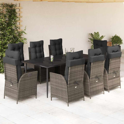 5-Delige Tuinset Met Kussens Poly Rattan Grijs