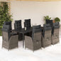5-Delige Tuinset Met Kussens Poly Rattan Grijs