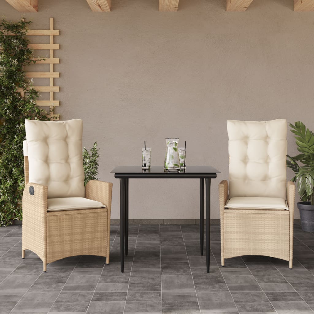 5-Delige Tuinset Met Kussens Poly Rattan Beige