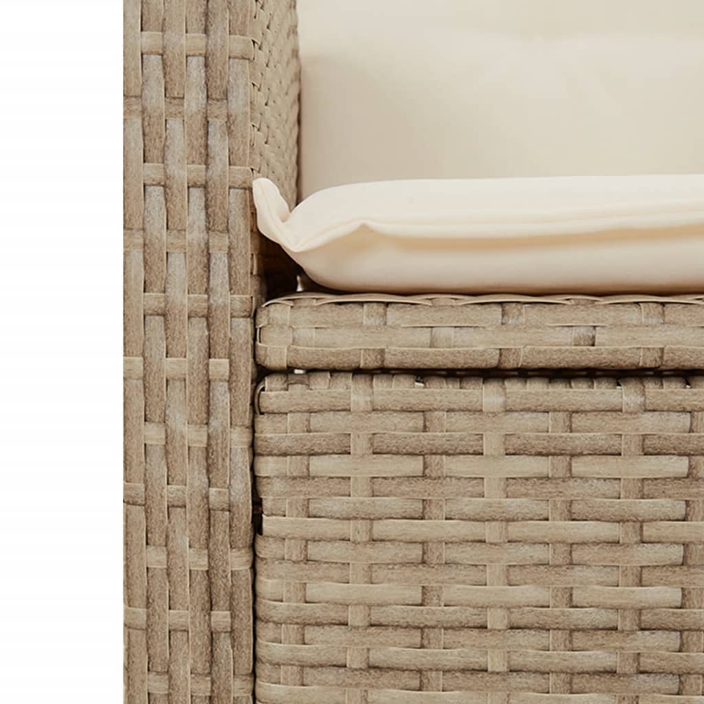 5-Delige Tuinset Met Kussens Poly Rattan Beige