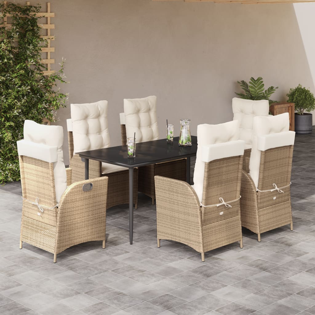 5-Delige Tuinset Met Kussens Poly Rattan Beige