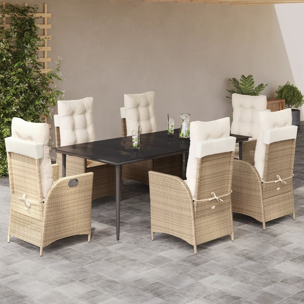 5-Delige Tuinset Met Kussens Poly Rattan Beige