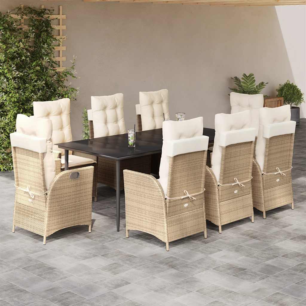 5-Delige Tuinset Met Kussens Poly Rattan Beige