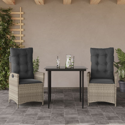5-Delige Tuinset Met Kussens Poly Rattan Lichtgrijs