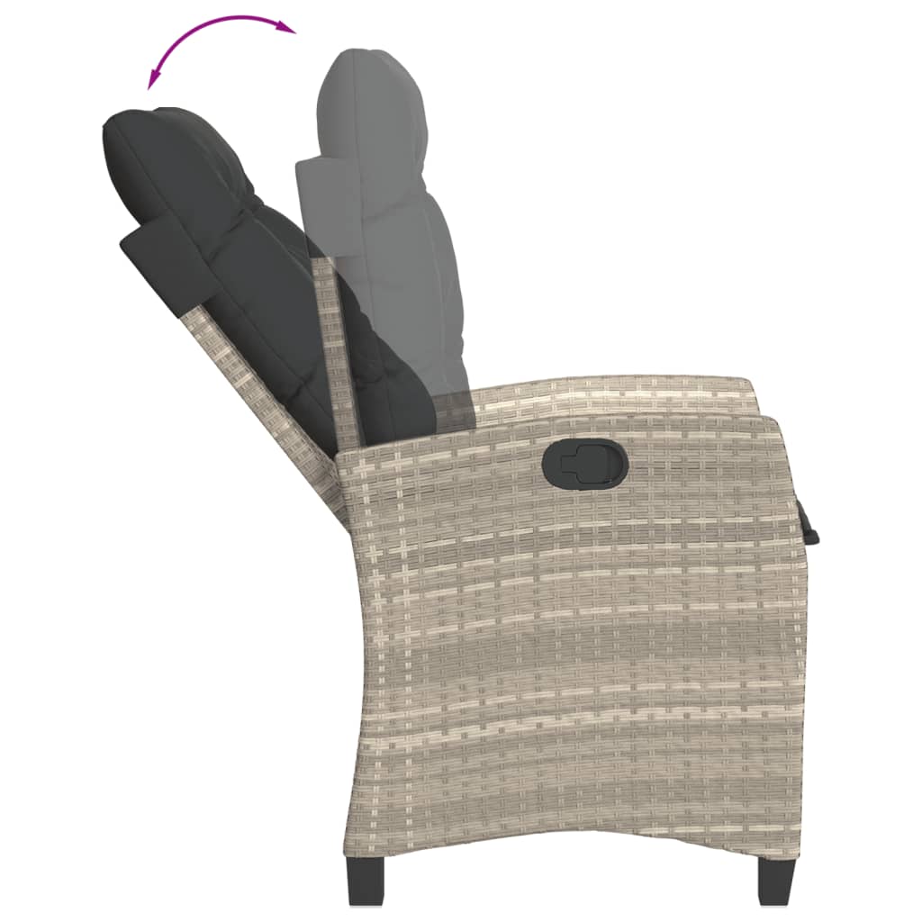 5-Delige Tuinset Met Kussens Poly Rattan Lichtgrijs