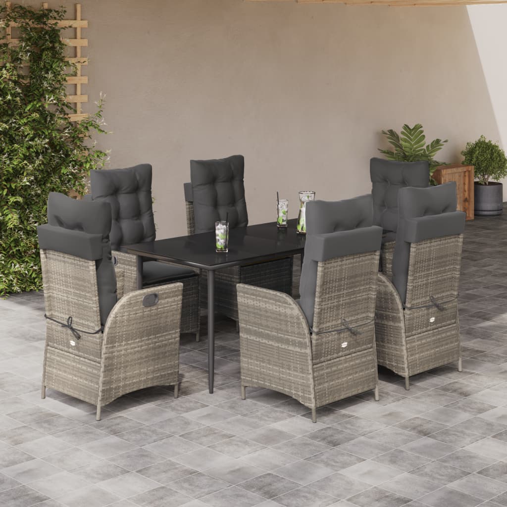 5-Delige Tuinset Met Kussens Poly Rattan Lichtgrijs