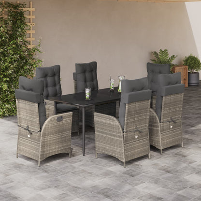 5-Delige Tuinset Met Kussens Poly Rattan Lichtgrijs