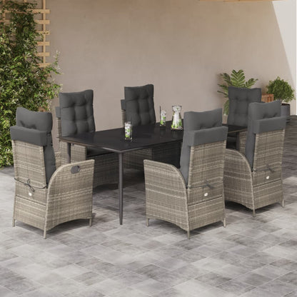 5-Delige Tuinset Met Kussens Poly Rattan Lichtgrijs