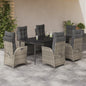 5-Delige Tuinset Met Kussens Poly Rattan Lichtgrijs