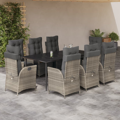 5-Delige Tuinset Met Kussens Poly Rattan Lichtgrijs