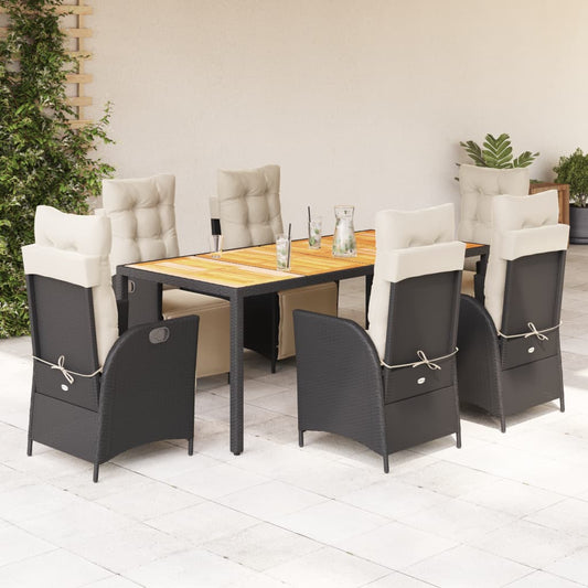 7-Delige Tuinset Met Kussens Poly Rattan